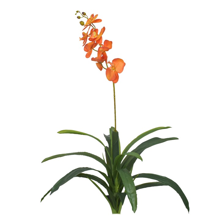 Изкуствено цвете, Орхидея без саксия, Naimeed D5623, 105x60 см, оранжево