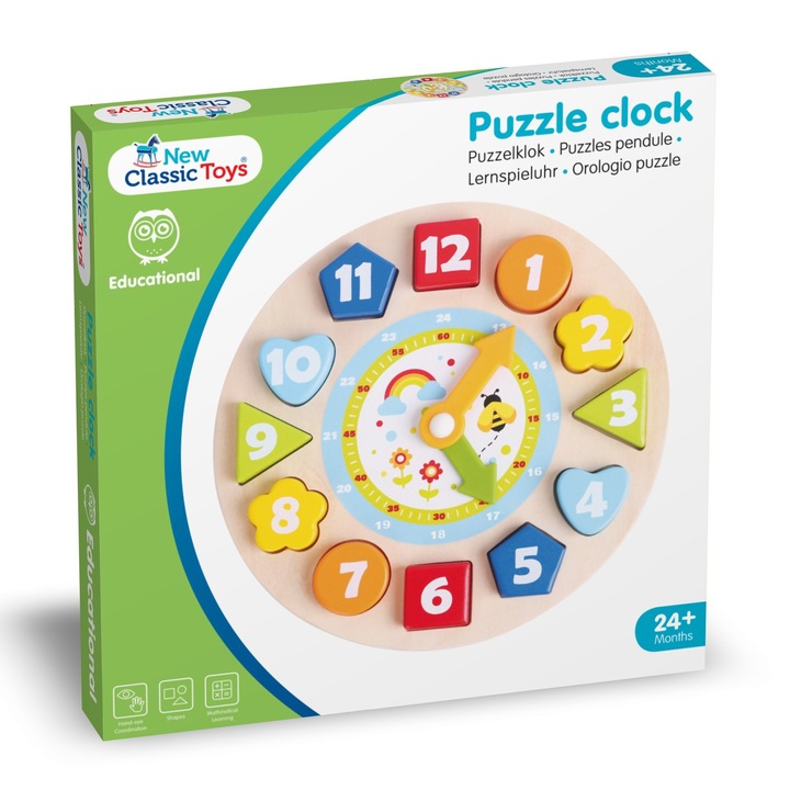 Puzzle Új Classic Toys, Fa, 2 év+, Többszínű
