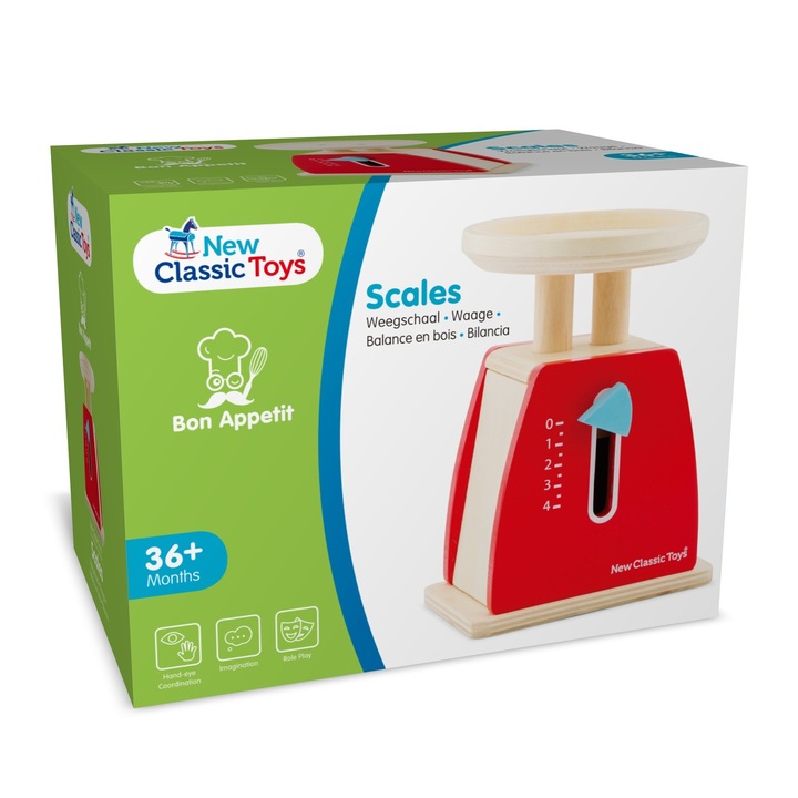 Cantar jucarie New Classic Toys, Lemn, 3 ani+, Multicolor