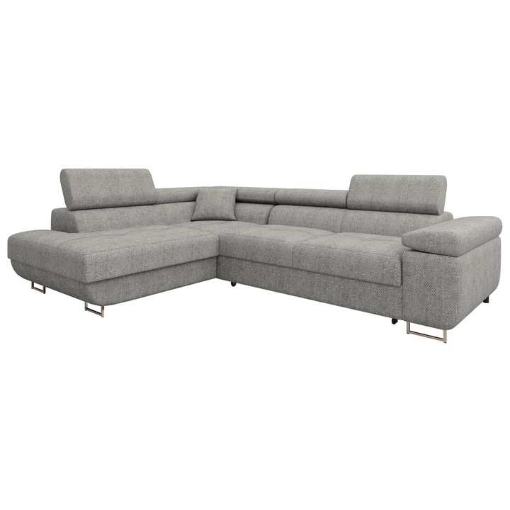 Coltar rabatabil Torezio Premium, MIRJAN24, stanga, gri, 274x203x70 cm