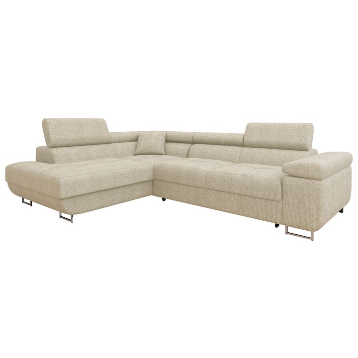 Coltar rabatabil Torezio Premium, MIRJAN24, stanga, bej, 274x203x70 cm