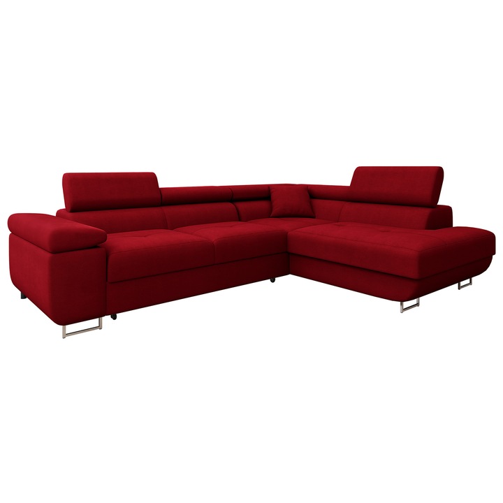 Coltar rabatabil Torezio Premium, MIRJAN24, dreapta, rosu, 274x203x70 cm