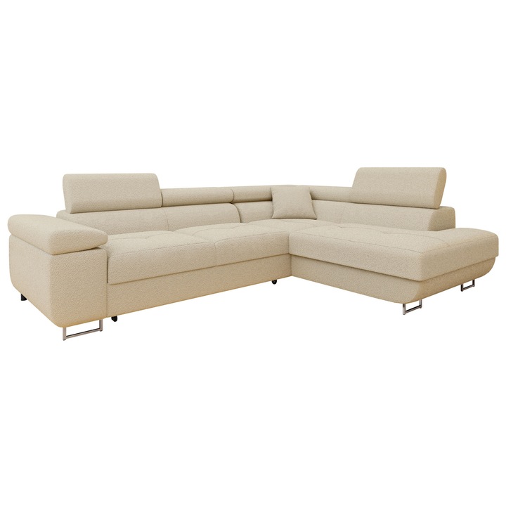 Coltar rabatabil Torezio Premium, MIRJAN24, dreapta, bej inchis, 274x203x70 cm