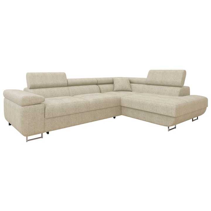 Coltar rabatabil Torezio Premium, MIRJAN24, dreapta, bej, 274x203x70 cm