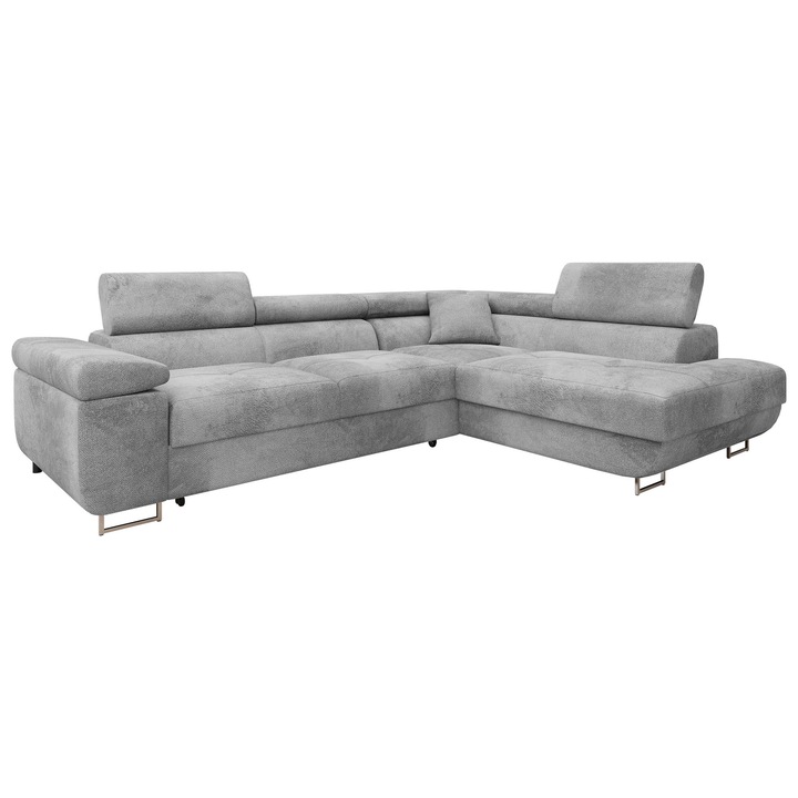 Coltar rabatabil Torezio Premium, MIRJAN24, dreapta, gri inchis, 274x203x70 cm