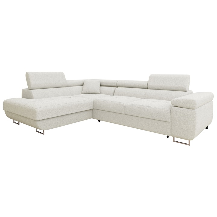 Coltar rabatabil Torezio Premium, MIRJAN24, stanga, crem, 274x203x70 cm