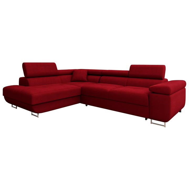 Coltar rabatabil Torezio Premium, MIRJAN24, stanga, rosu, 274x203x70 cm