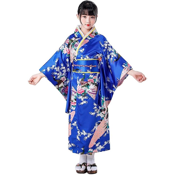 Costum carnaval copii Gheisa, albastru, 5-6 ani