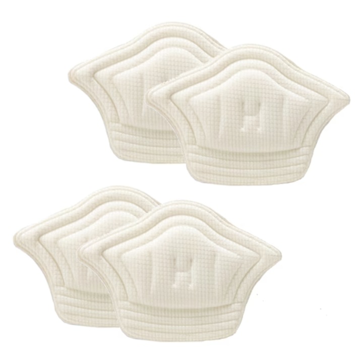Set 4 bucati protectii calcai pentru adidasi, pantofi, 5mm grosime, marime universala, alb