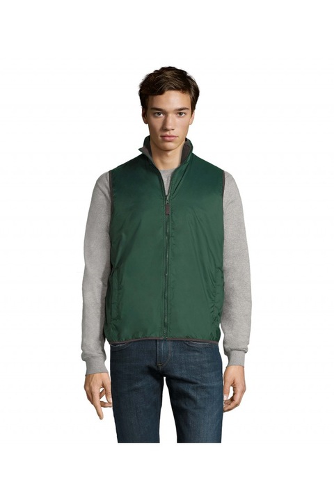 VSOL'S WINNER - Gilet reversibil unisex contrastant SO44001, Green Forest