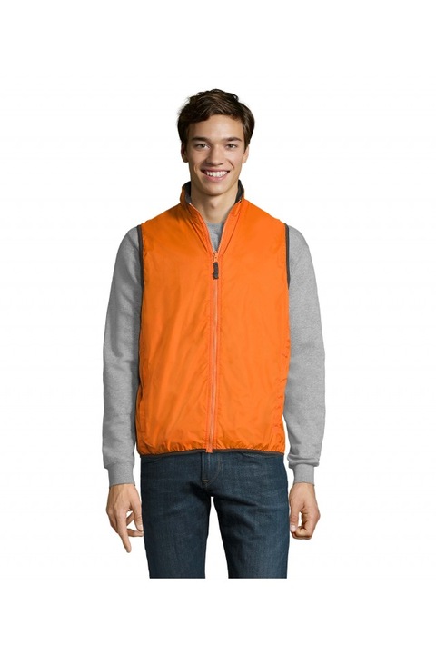 VSOL'S WINNER - Gilet reversibil unisex contrastant SO44001, Portocaliu