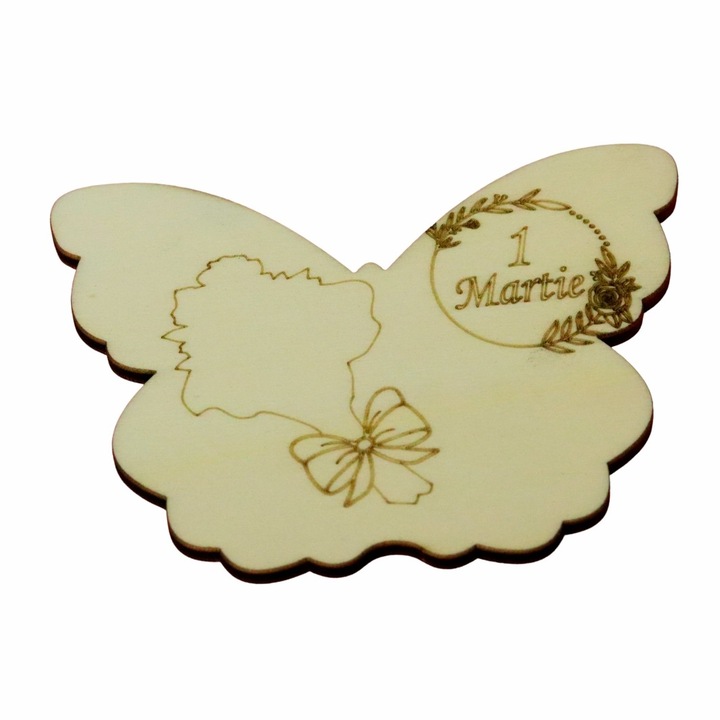 Martisor, Baza pentru flori, Fluture, Lemn, 1 Martie, Primavara, 10×7, 5 cm, BM039