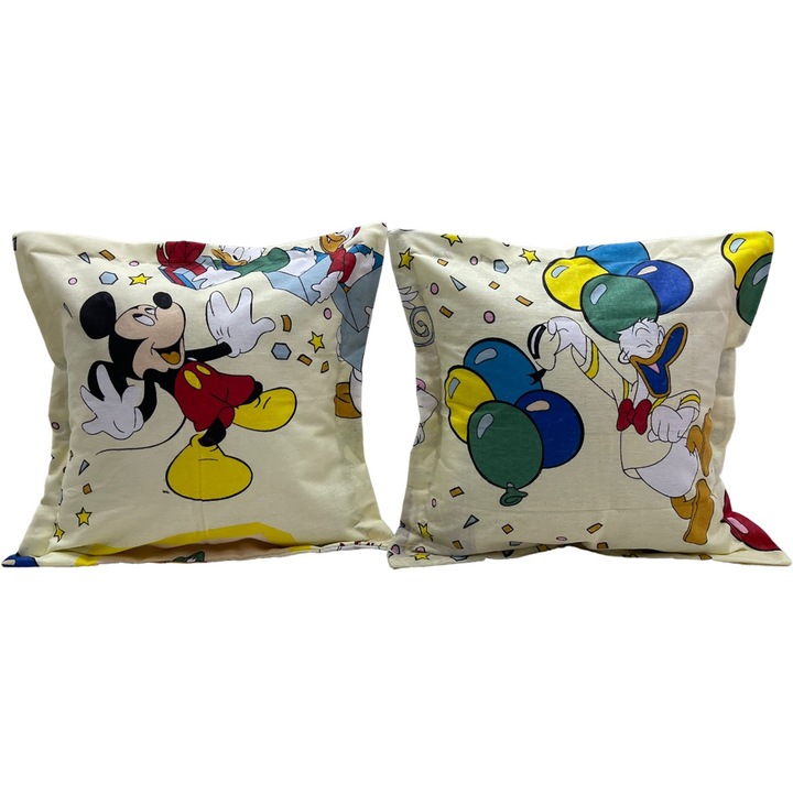 Set doua huse perna, culoare galben, din colectia "Petrecere intre prieteni by Liz Line", 40X40cm, bumbac 100% - SP40/40125