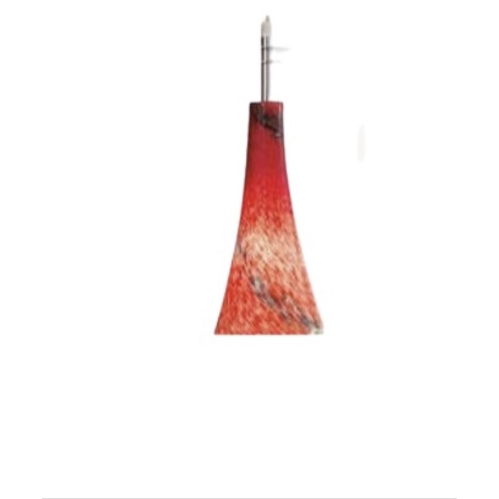 Pendul HL 6-1442/1 ROT E14 1x40W Metal Chrom Abajur Sticla Trompeta rosu Picatele Colorate ORION