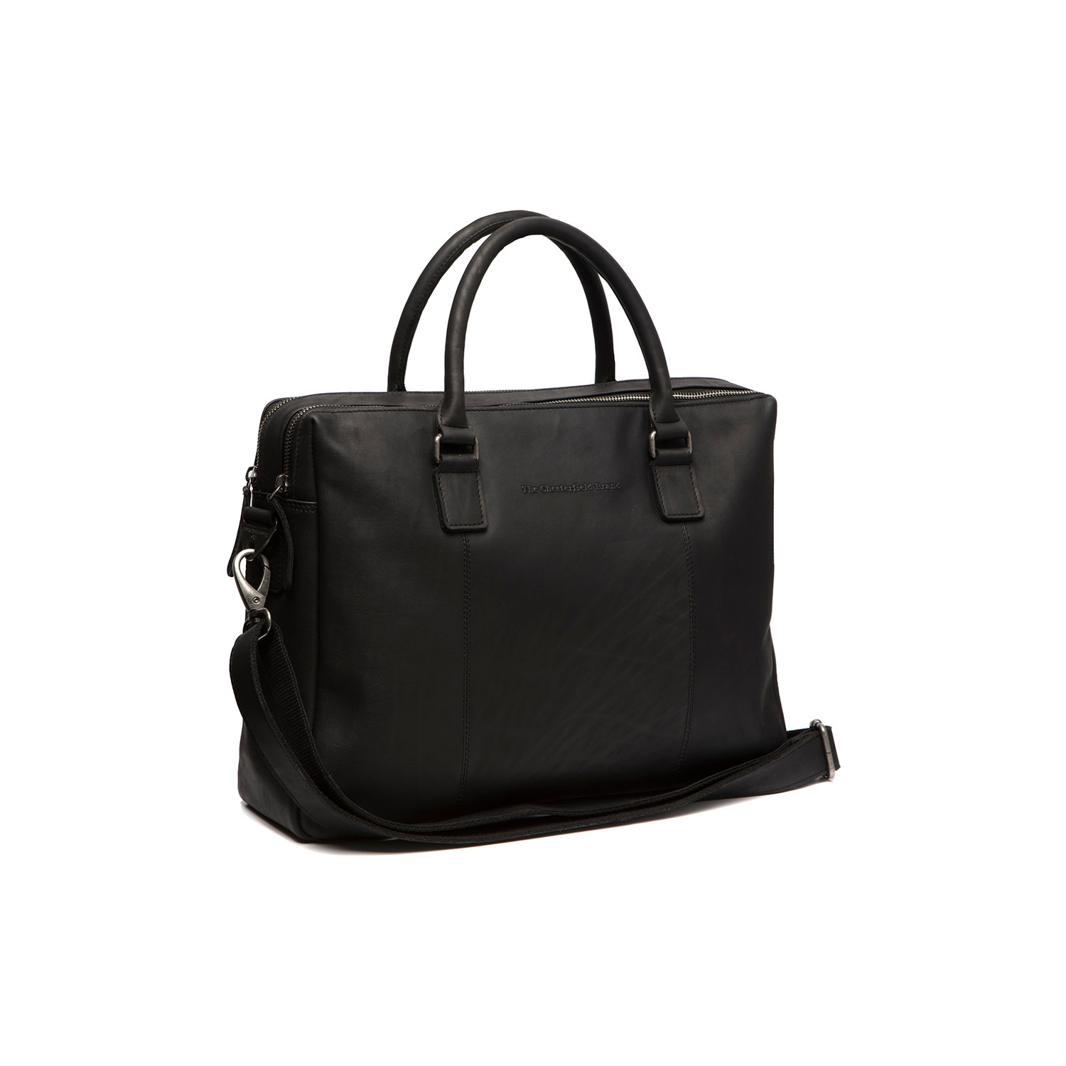 Geanta pentru laptop 15 inch, piele naturala, The Chesterfield Brand, Salvador, Negru