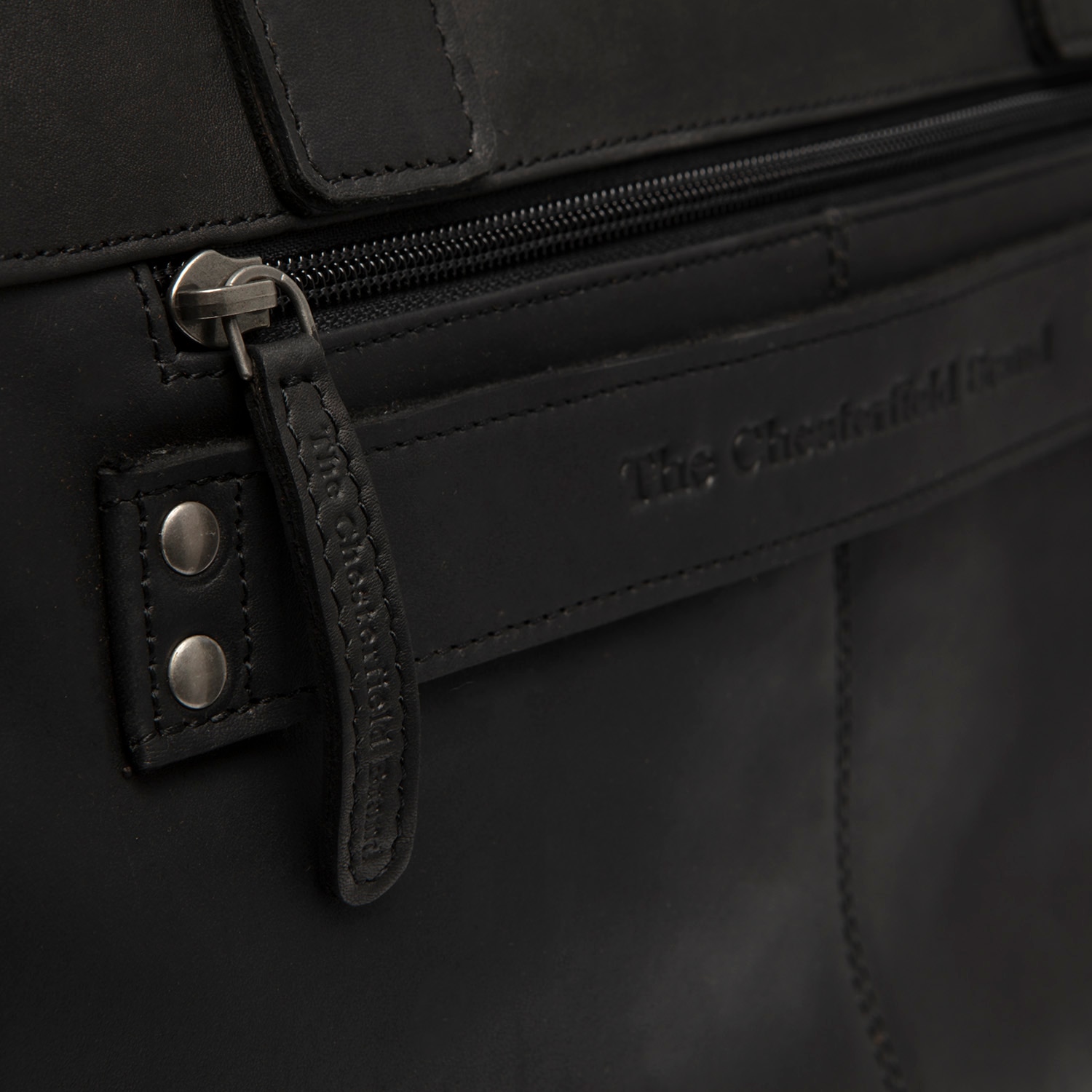 Geanta pentru laptop 15 inch, piele naturala, The Chesterfield Brand, Salvador, Negru
