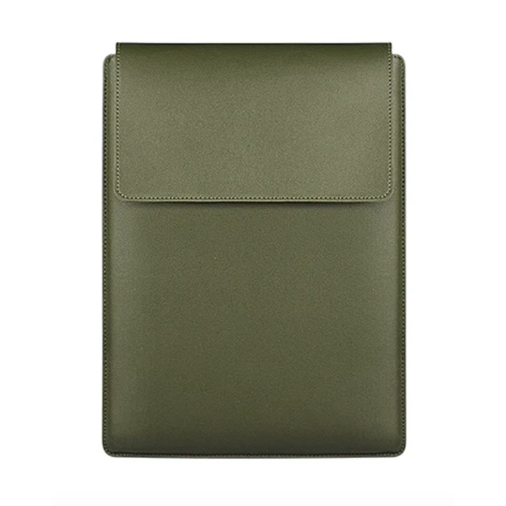 Husa universala pentru MacBook din piele, cu suport si zona mousepad, Verde