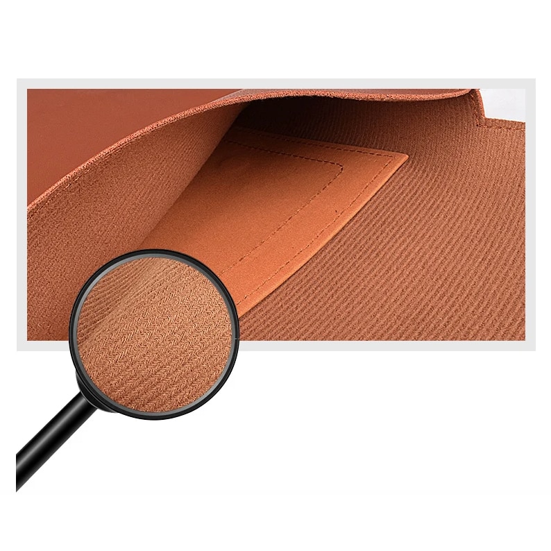 Husa universala pentru MacBook din piele, cu suport si zona mousepad, Maro