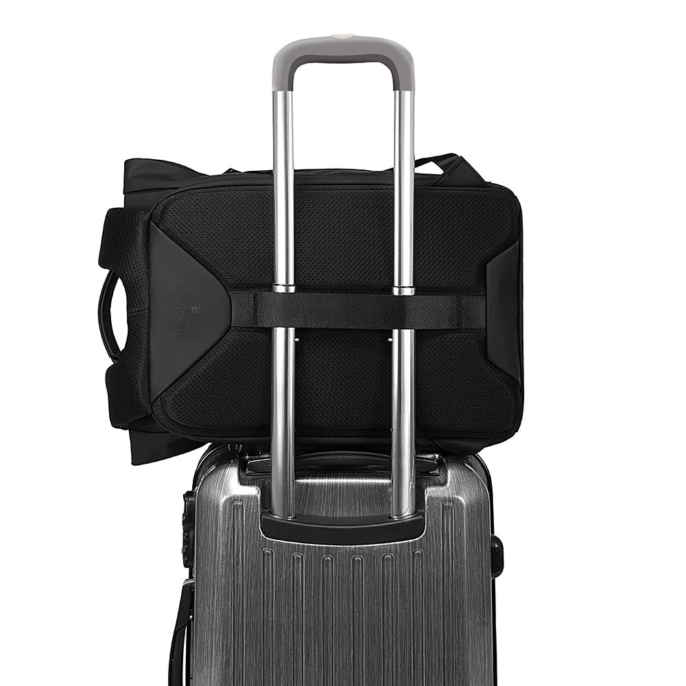 Rucsac laptop 15.6", smart casual, design pelerin unisex, impermeabil, BANGE, 44x30x17 cm, Negru