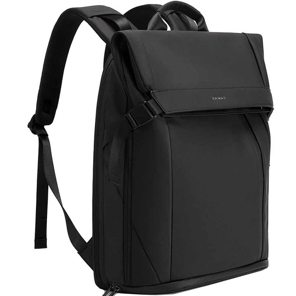 Rucsac laptop 15.6", smart casual, design pelerin unisex, impermeabil, BANGE, 44x30x17 cm, Negru