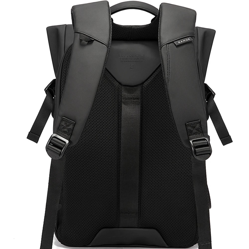 Rucsac laptop 15.6", smart casual, design pelerin unisex, impermeabil, BANGE, 44x30x17 cm, Negru