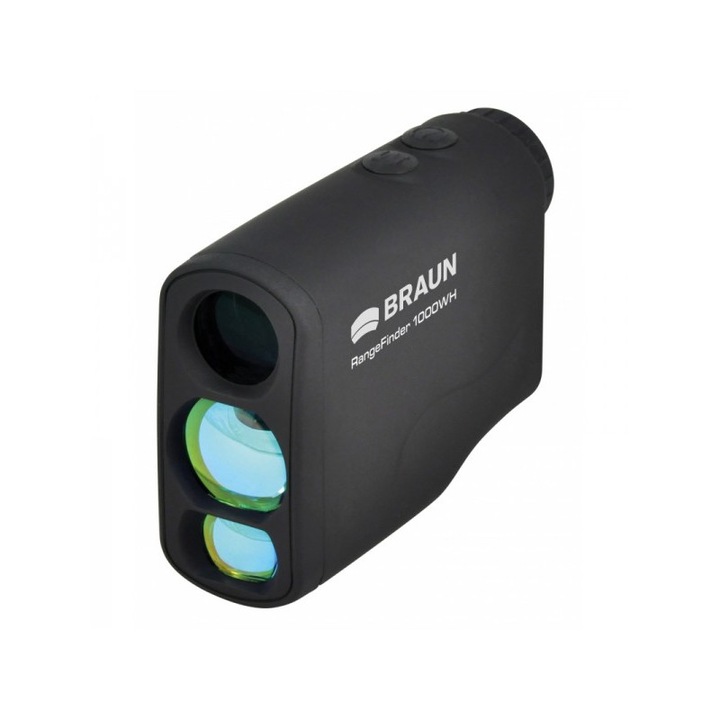 Telemetru cu laser de mare precizie 1000WH Braun, masurare rapida, distanta 4-1.000 m, lentile 21 mm, magnificatie 6x, anti reflex, anti aburire, corp cauciucat cu aderenta mare, impermeabil, husa de protectie, 105x75x34 mm, 140 g