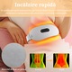Aparat Centura Abdominala cu Incalzire si Masaj Hopinoo™️, pentru Dureri Menstruale si Lombare, 6 Trepte de Incalzire, 6 Moduri de Masaj, Display LED, Baterie 1800 mAh, Cablu USB si Husa de protectie incluse, Alb