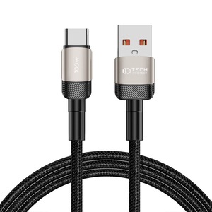 Cablu pentru incarcare si transfer de date TECH-PROTECT UltraBoost EVO, USB/USB Type-C, 100W, 5A, 2m, Gri