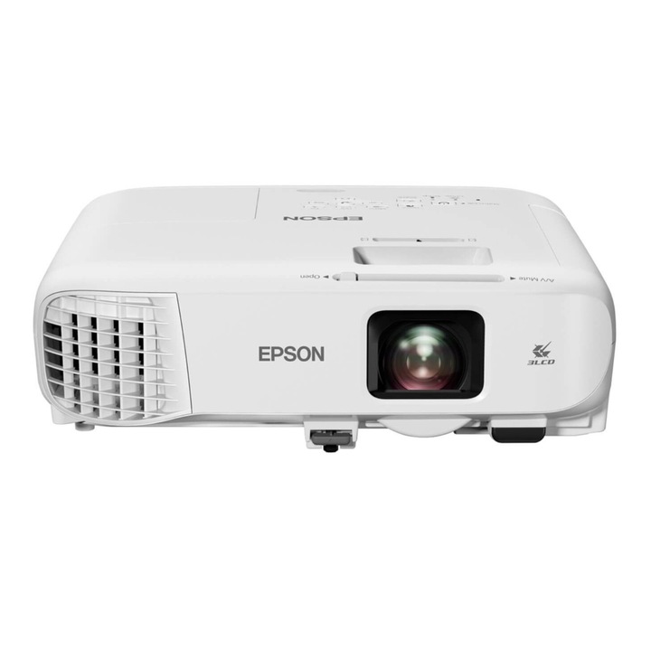 Видео проектор Epson EB-20, 1024x 768 пиксела, 4:3, 3400 lm, 3LCD, 6000 ч, Wi-Fi, бял