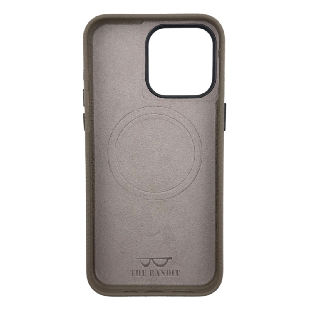 Husa piele, The Bandit Pebble pentru Iphone 15 Pro Max, Bej