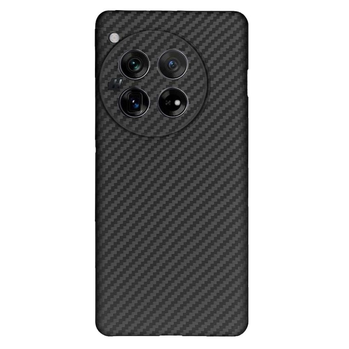 Калъф от въглеродни влакна SILKASE за OnePlus 12, кевлар арамид, камера метал, черен мат