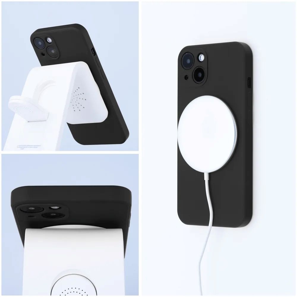 Husa MagSafe pentru Apple iPhone 14 Pro, OEM, Silicone Mag, Neagra