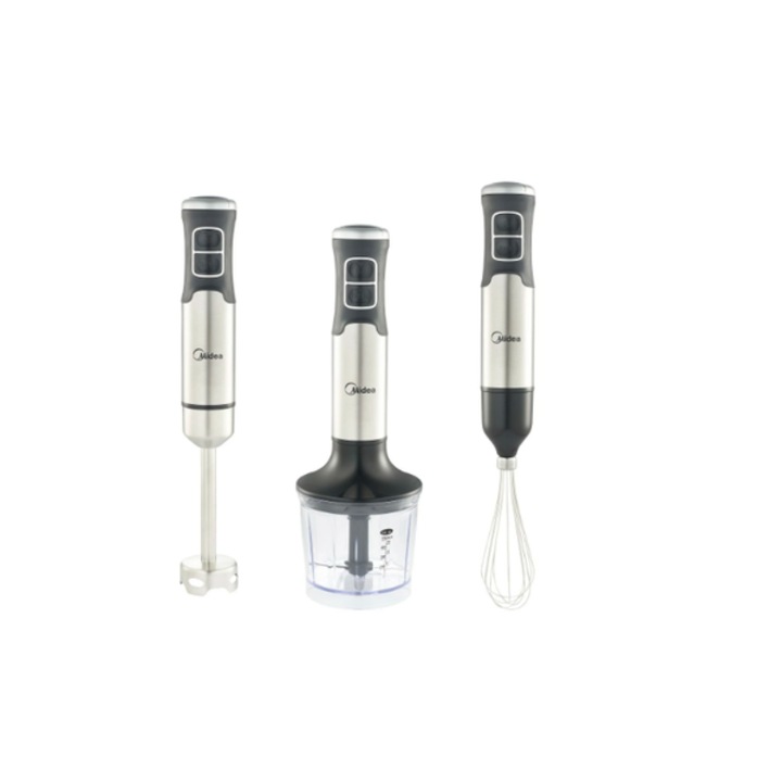 Вертикален миксер MIDEA BH1001W, 1000W, турбо функция, ножове от неръждаема стомана, Сребрист