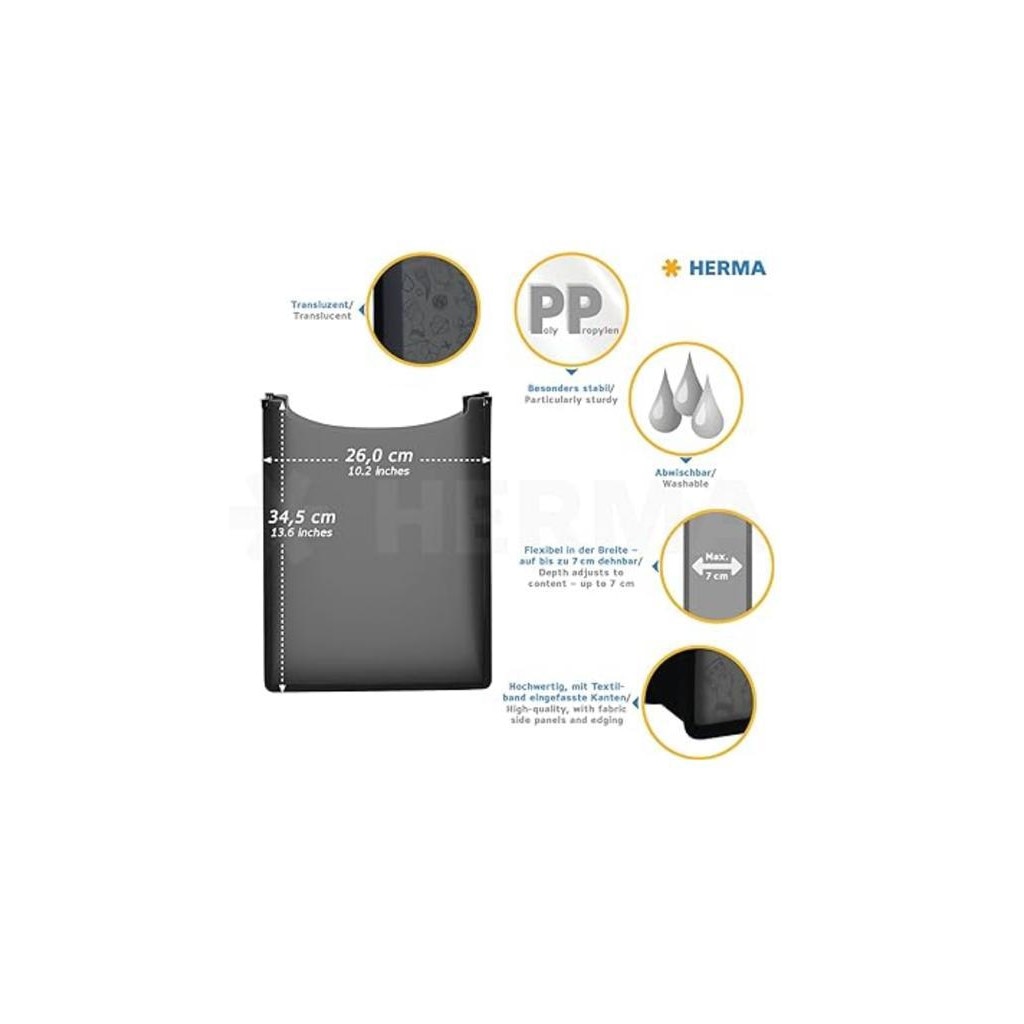 VELOFLEX 3244500 Dubbele Hoes DIN A4 - Klembinderhoes, PP-Folie, RFID/NFC Bescherming, 10 Stuks