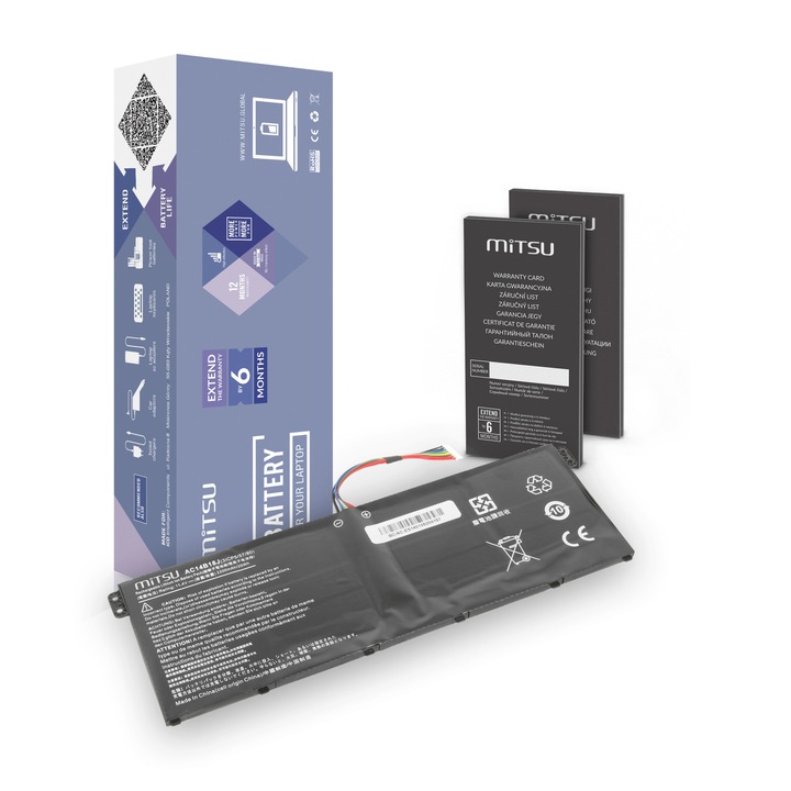 Laptop akkumulátor, Mitsu, 2200 mAh, 11.4V