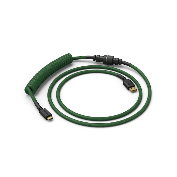 Cablu pentru tastatura mecanica Glorious Coiled Cable USB-A - USB-C, Verde