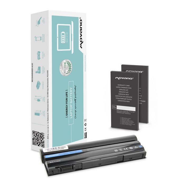Baterie laptop Movano 6600mAh, 11.1V, 9 celule Li-ion, compatibila cu Dell Latitude E6420