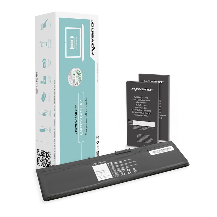 Movano laptop akkumulátor, 5400 mAh, 7,4 V, készlet kézikönyvvel és garancia kártyával