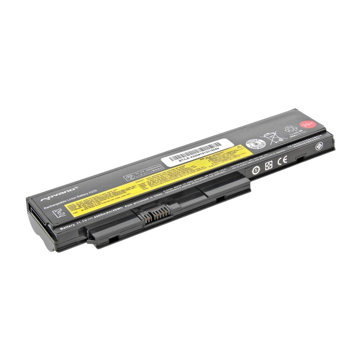 Movano laptop akkumulátor Lenovo X220-hoz, 4400 mAh, 10,8 V, Li-ion, 6 cella