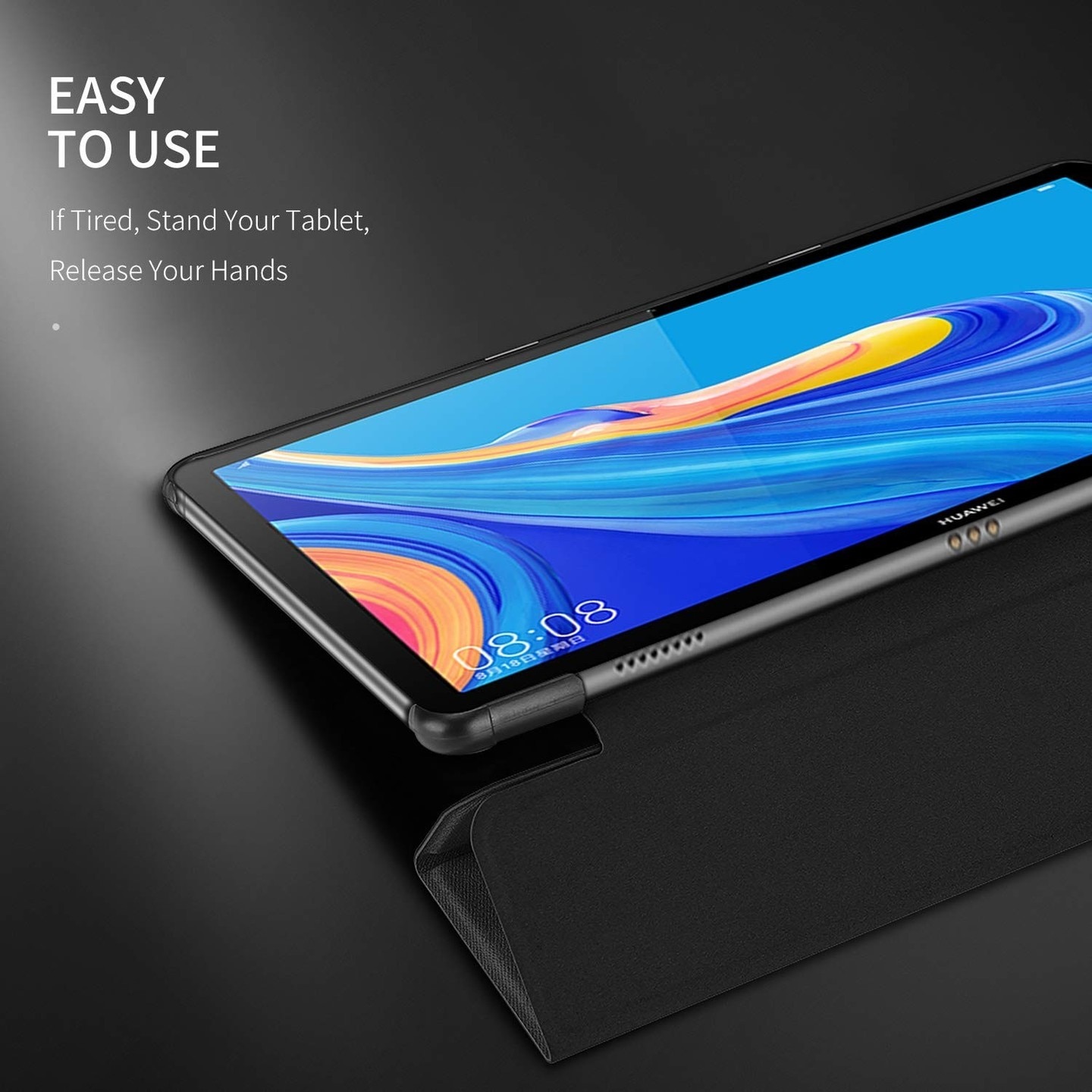Husa tableta, DuxDucis, Poliuretan/Piele ecologica, Pentru Huawei Mediapad M6 10.8, Negru