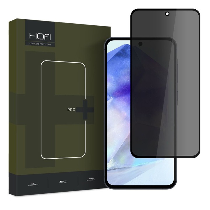 Скрийн протектор, Hofi, Съвместим с Samsung Galaxy A35/Galaxy A55 5G, Защитено стъкло, 9H, Черен/Прозрачен