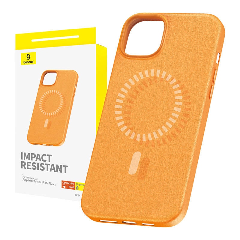 Husa telefon, Baseus, Pentru iPhone 15 Plus/14 Plus, Portocaliu