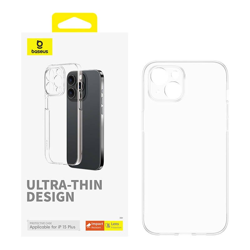Husa telefon, Baseus, Policarbonat, Pentru iPhone 15 Plus, Transparent
