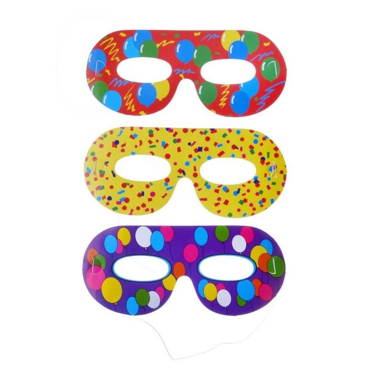 Set 3 masti, hartie, 16cm, multicolor