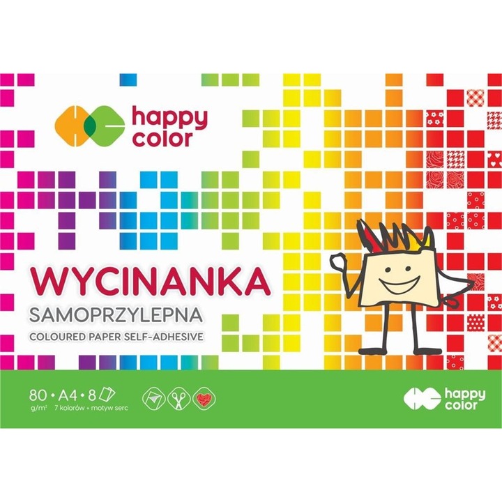 Самозалепваща подложка А4, 8 листа, многоцветна