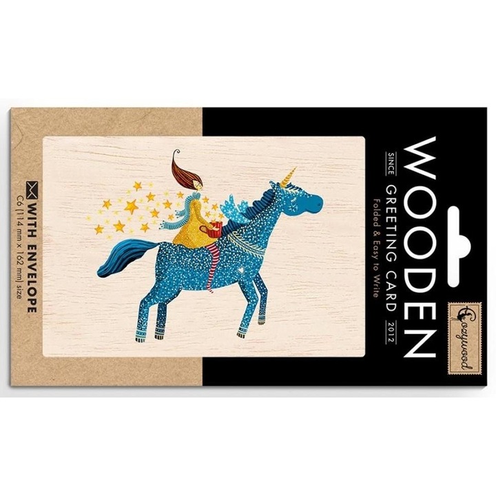 Felicitare, Cozywood, Lemn, Bej