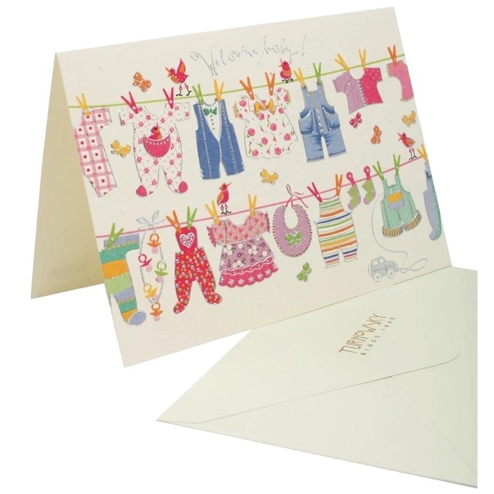 Felicitare cu plic Welcome baby, B6, Multicolor