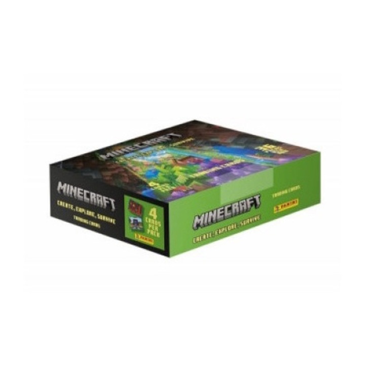 Panini Minecraft – Boîte De 36 Pochettes – Collection 256 Stickers + 192 Parallèles – Album Non Inclus