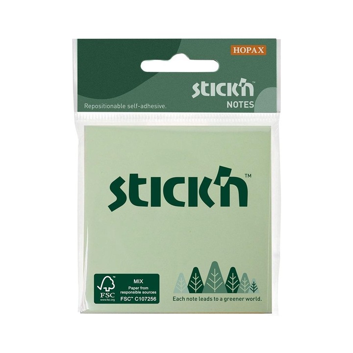 Stickn öntapadós jegyzettömb 76x76mm többszínű, 3x50 lapos készlet