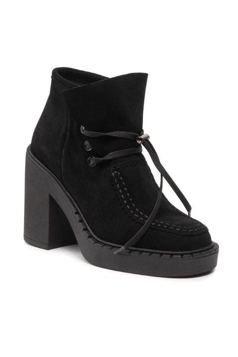 Ghete dama, Simple, 301585459, Negru, Piele naturala/Piele intoarsa, 41 EU